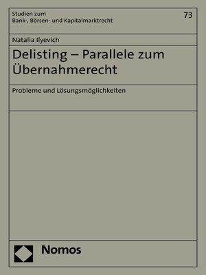 cover image of Delisting--Parallele zum Übernahmerecht